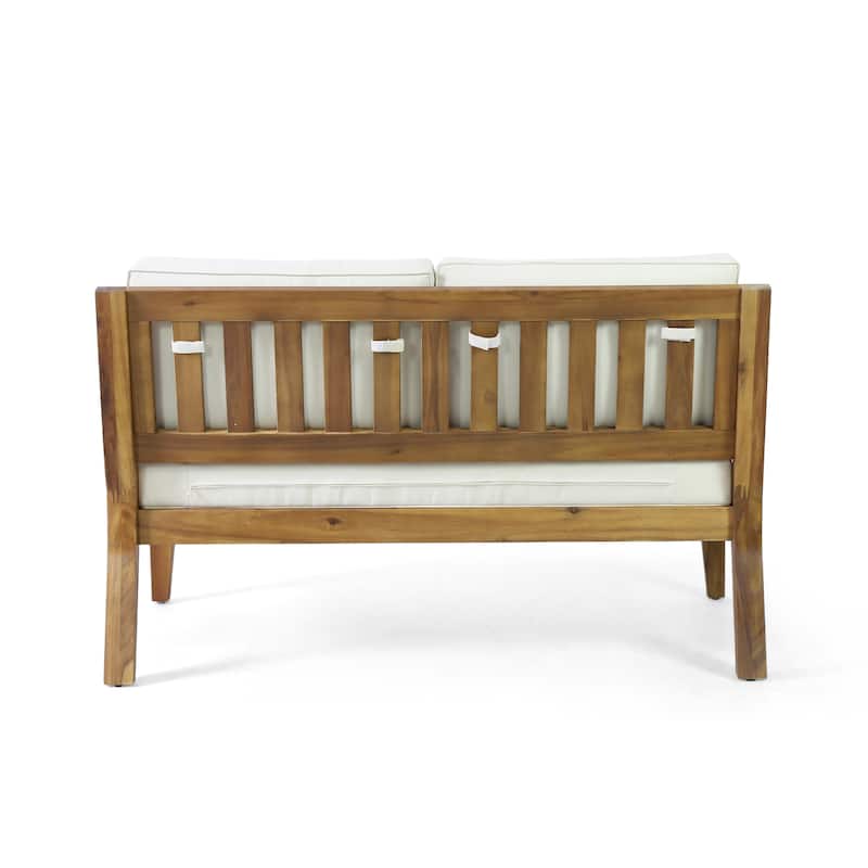 Rossville Outdoor Acacia Wood Loveseat and Coffee Table Set by Christopher Knight Home