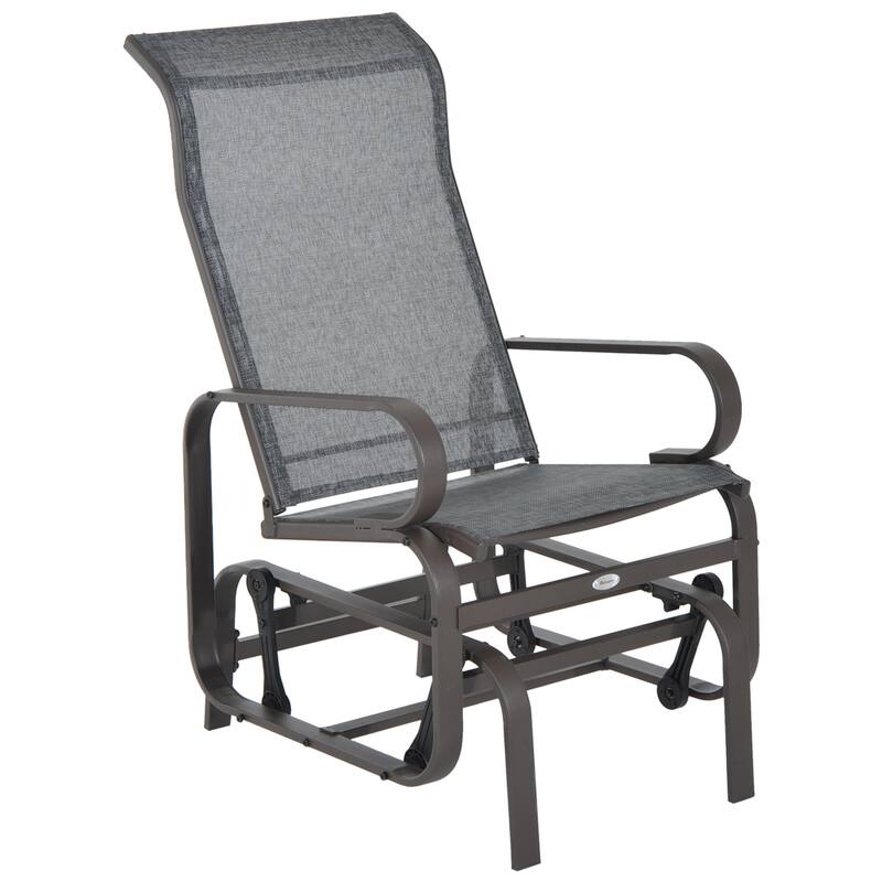 Outsunny Outdoor Glider Chair, Gliders for Outside Patio with Smooth Rocking Mechanism and Lightweight Construction for Backyard