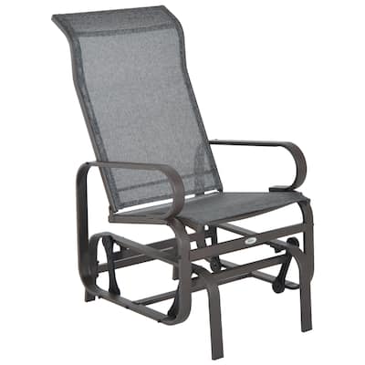 Outsunny Outdoor Glider Chair, Gliders for Outside Patio with Smooth Rocking Mechanism and Lightweight Construction for Backyard