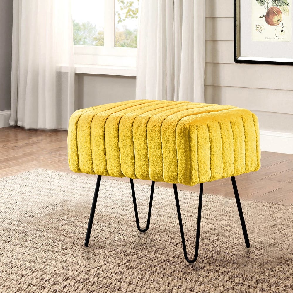 Serenta SuperMink Fauxfur Ottoman Bench