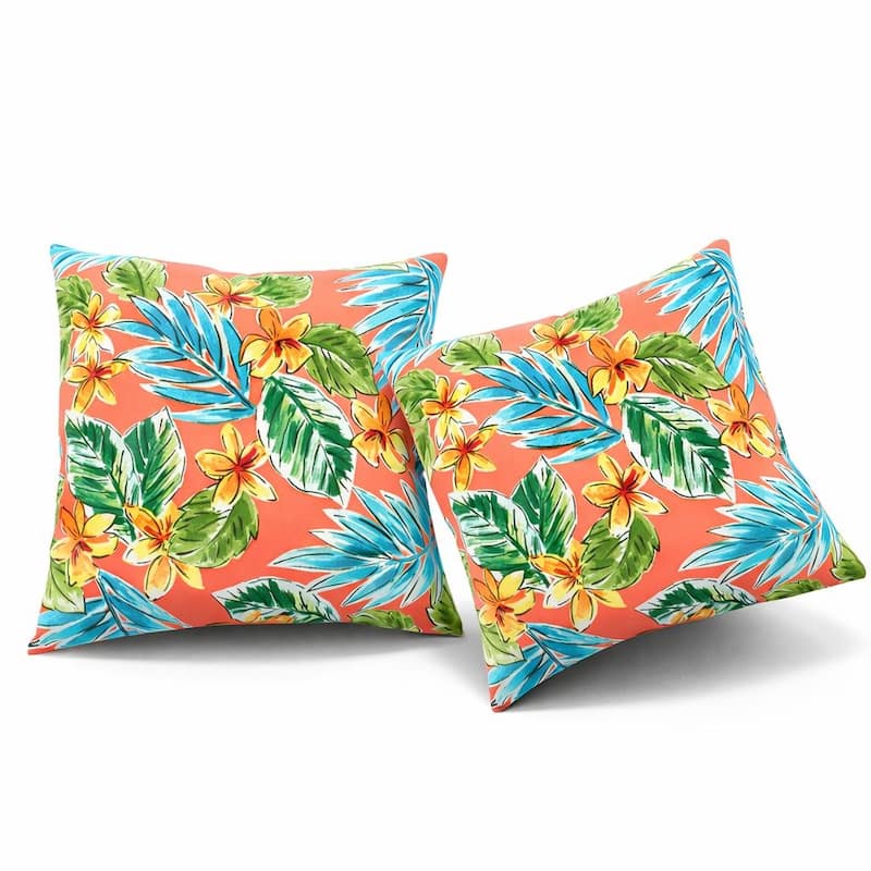 2 Pack Outdoor Throw Pillows, Waterproof & Fade-Resistant Patio Cushions- Soft & Comfortable Decorative Pillow Covers (18x18")
