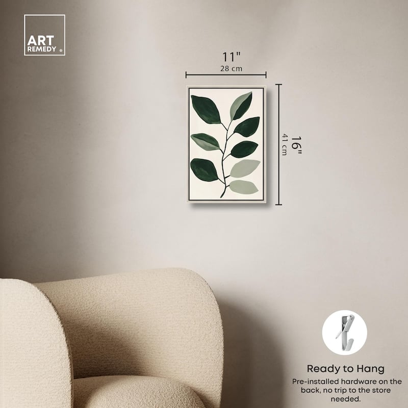 Green and Grey Branch I Canvas by Art Remedy