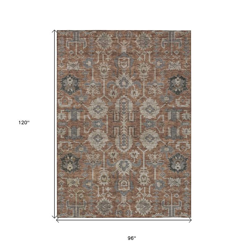 HomeRoots Oriental Traditional Rectangle Outdoor Rug