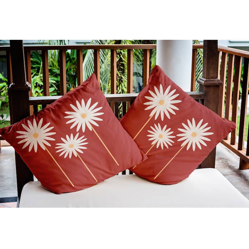 Floral Print Indoor/Outdoor Throw Pillow