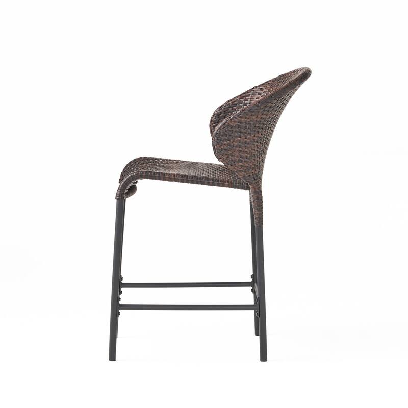 Oyster Bay Outdoor Wicker Counter Stool (Set of 4) by Christopher Knight Home