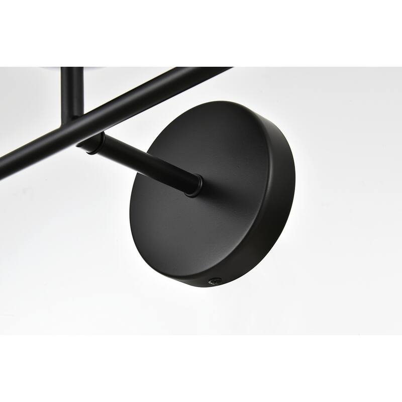 Genis 1 Light Black and Clear Bath Sconce