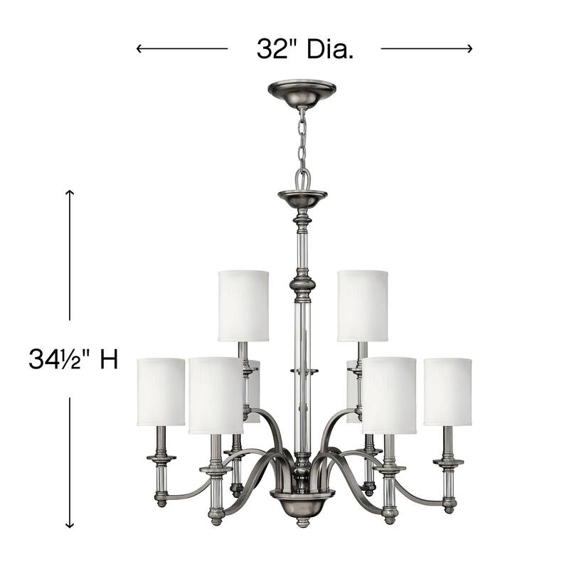 Hinkley Lighting Sussex 9 Light 2 Tier Chandelier