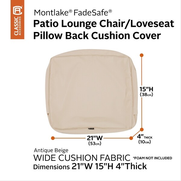 Classic Accessories Montlake Water-resistant Cushion Slip Cover