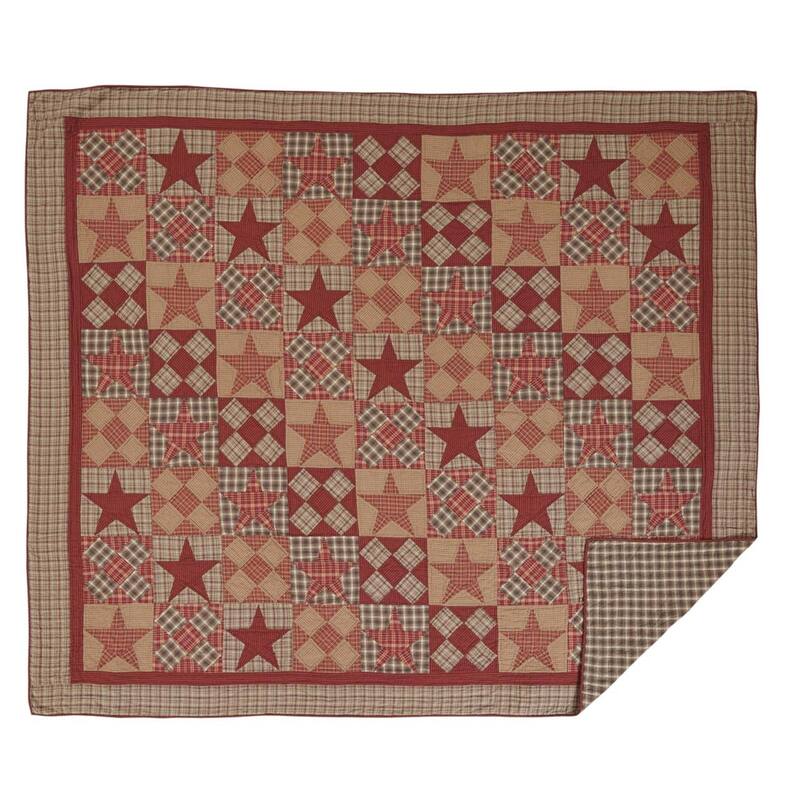 Dawson Star-Tan Rustic Star Cotton Quilt