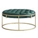 preview thumbnail 22 of 24, Perdita Gold Finish Velvet Round Tufted Ottoman by iNSPIRE Q Bold Dark Green Velvet
