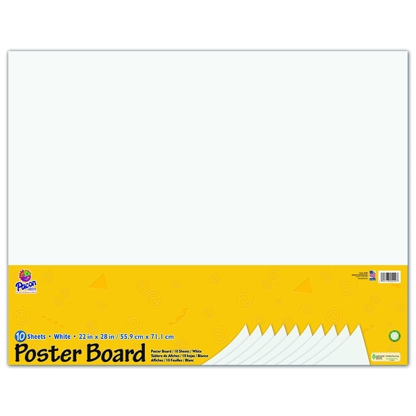 (3 Pk) White Poster Board 22X28 10 Per Pk Overstock 22141050