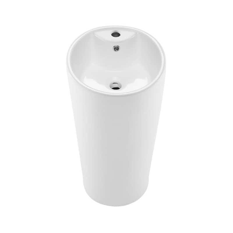Swiss Madison Monaco 15-3/4" Oval Ceramic Pedestal Bathroom Sink with