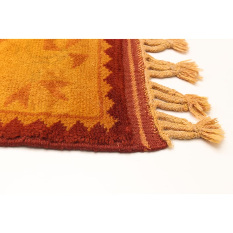 ECARPETGALLERY Hand-knotted Color Transition Gold Wool Rug - 2'8 x 8'6