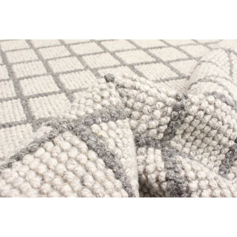 ECARPETGALLERY Braid weave Sienna Light Khaki Wool Rug - 4'11 x 7'10