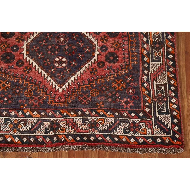 Qashqai Persian Vintage Area Rug Bedroom Handmade Wool Carpet - 4'5"x 6'11"