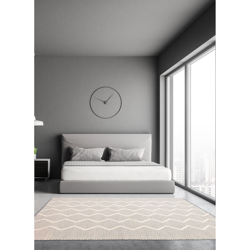 ECARPETGALLERY Braid weave Sienna Grey Wool Rug - 4'11 x 8'2