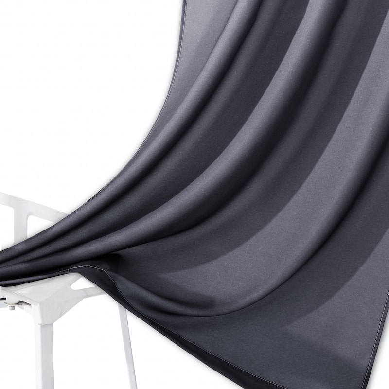 Set of Two 84" Black Ombre Shades Window Panels - 84" x 76"