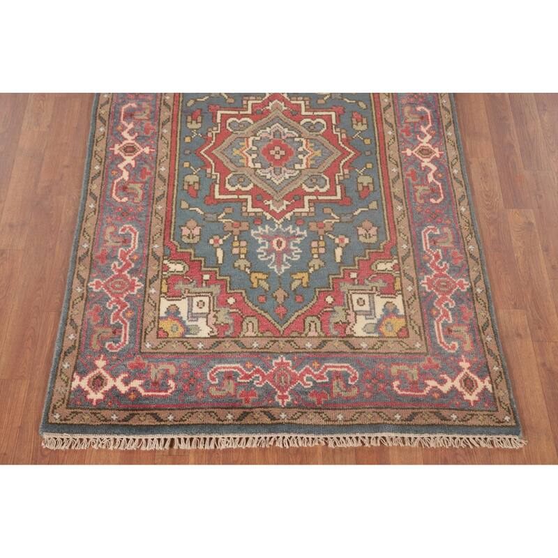 Traditional Heriz-Serapi Oriental Accent Rug Handmade Wool Carpet - 3'11"x 5'11"
