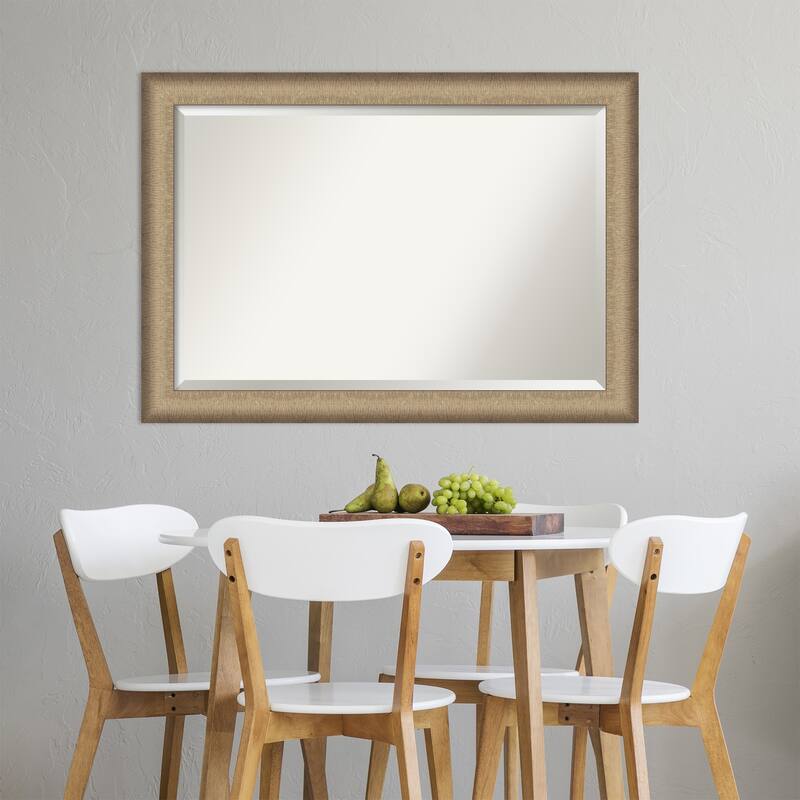 Beveled Wall Mirror - Elegant Brushed Bronze Frame
