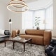 preview thumbnail 1 of 7, Aurora Modern Brown Blended Leather Sofa - 89.8"W x 38.2"D x 27.2"H Brown