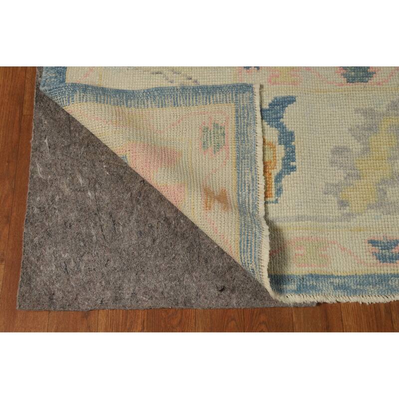 Hand Knotted Oriental 100% Wool Carpet Transitional All-Over Navy Blue & Blues Oushak Area Rug - 11' 8'' X 7' 8''