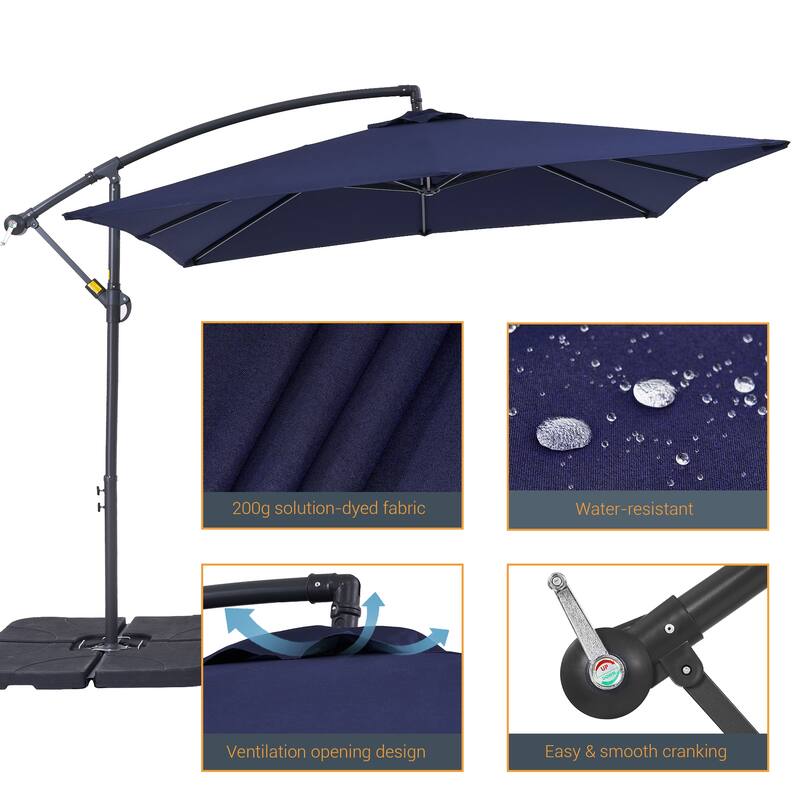 BONOSUKI 8.2Ft Outdoor Offset Umbrella w/Steel Frame,Angle Adjustment
