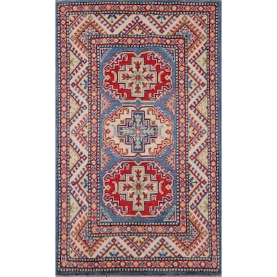 Blue Kazak Foyer Rug Handmade Wool Carpet - 2'6" x 4'4"