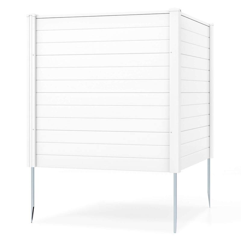 Costway Outdoor 48"L x 48"H PVC Privacy Fence Panels with Metal Ground - See Details