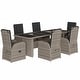 preview thumbnail 18 of 22, vidaXL 7/9/11 Piece Patio Dining Set with Cushions Gray Poly Rattan - 22.4" x 27.2" x 41.7"