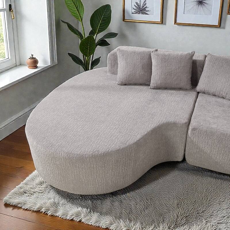 112.2" L-Shaped Boneless Sectional Sofa with Chaise, Chenille Upholstery, Memory Foam, No Assembly