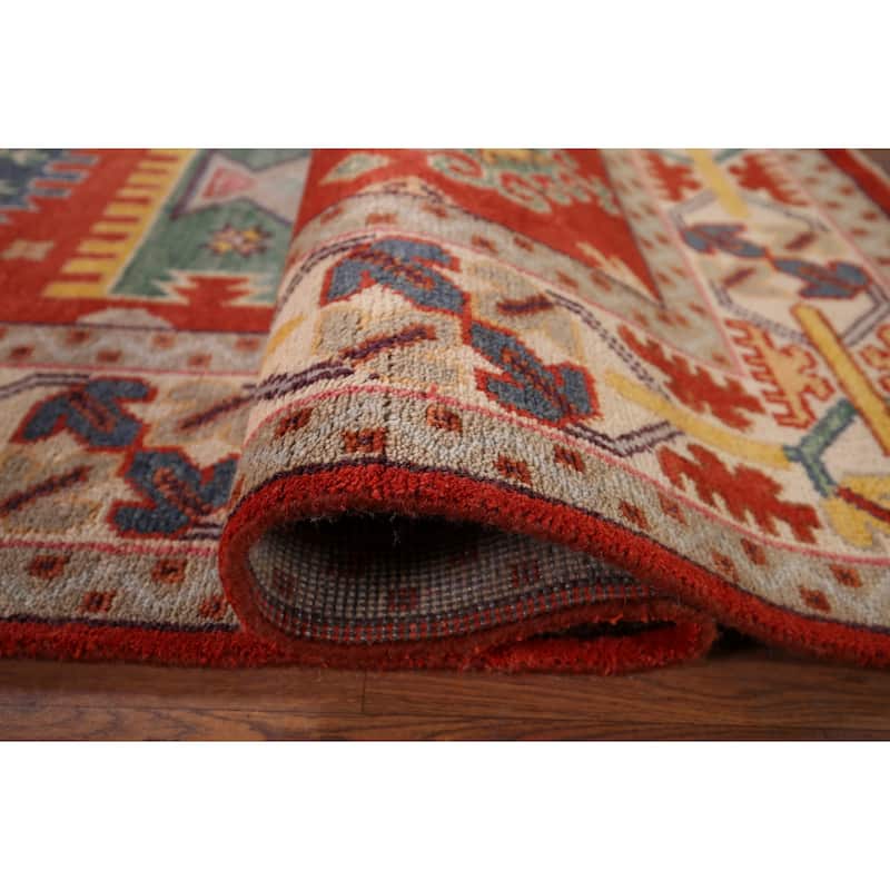 Heriz Serapi Indian Area Rug Handmade Geometric Wool Carpet - 8'10" x 11'9"