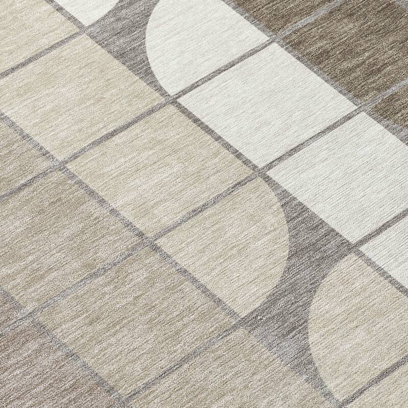 Machine Washable Indoor/ Outdoor Modern Finch Chantille Rug