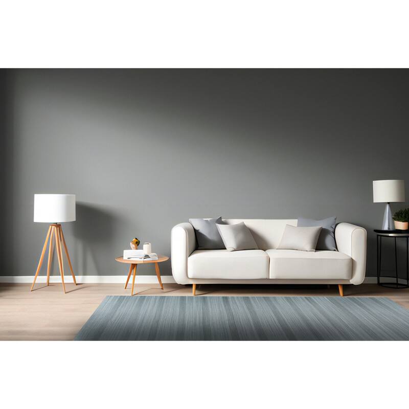 Grey Modern Transitional Ingrain Design Area Rug, Luxurious Handcrafted Soft Texture for Bedrooms or Living Rooms - L