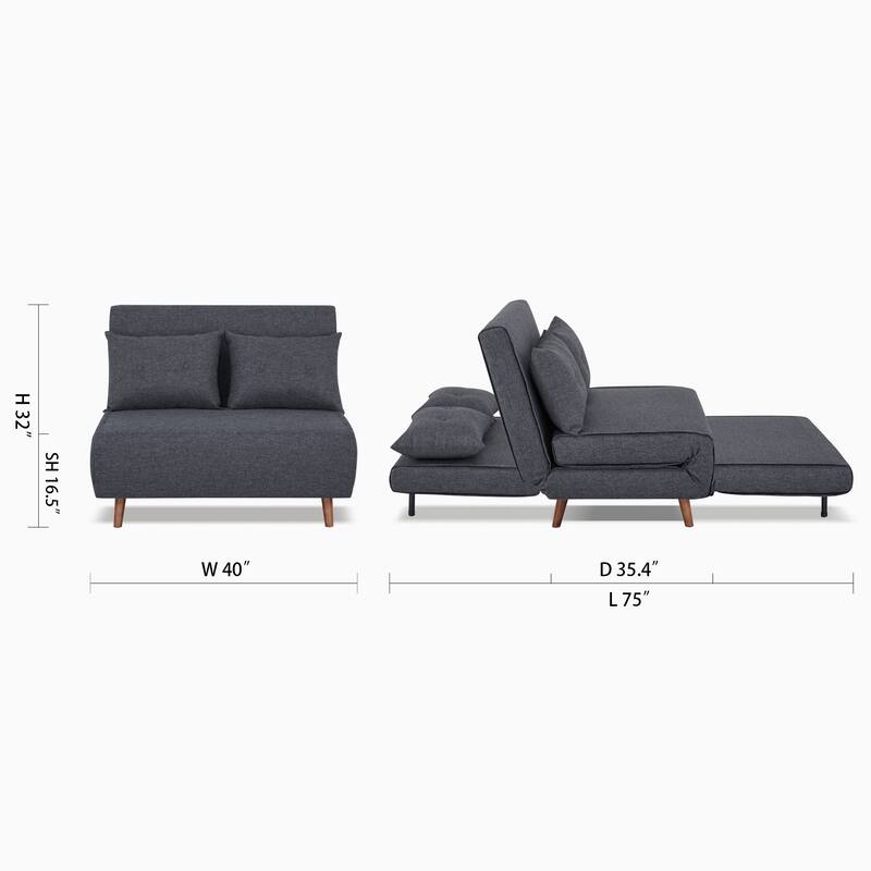 Haru 40" Convertible Lounge/ Sleeper Chair