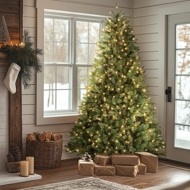 National Tree Company 7.5 ft. Downswept Douglas Tree with Clear Lights - 7.5 Foot