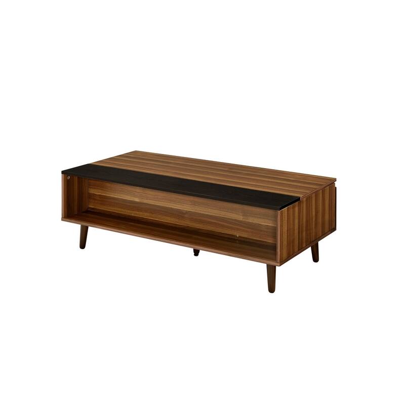 Coffee Table w/Lift Top, Walnut & Black