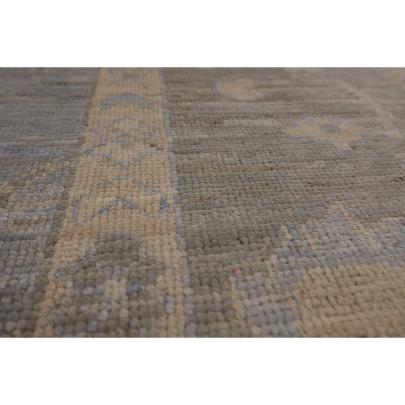 Blues Oushak Turkish Area Rug Handmade Wool Carpet - 8'0"x 9'10"