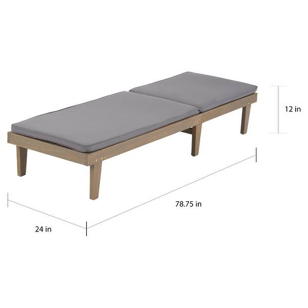 Nadine Outdoor Modern Cushioned Acacia Chaise Lounges (Set of 2) by