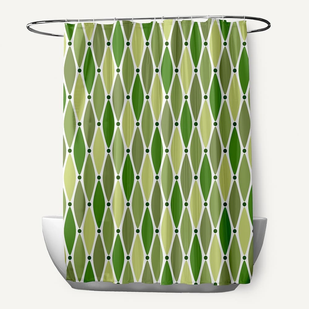 71 x 74-inch Wavy Geometric Print Shower Curtain