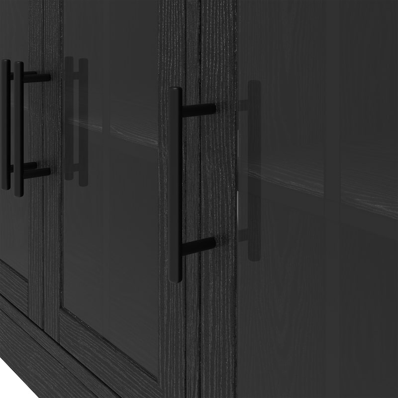 Moasis 71" Tall Pantry Storage Cabinet with Power Strip, Hooks, 2 Drawers, Microwave Stand, Kitchen Organizer