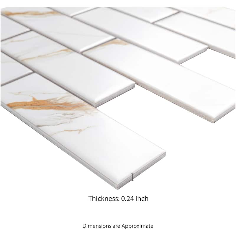 Ackland AKM-P-2X6SWM-CA 12" x 12" Porcelain Brick Floor and Wall