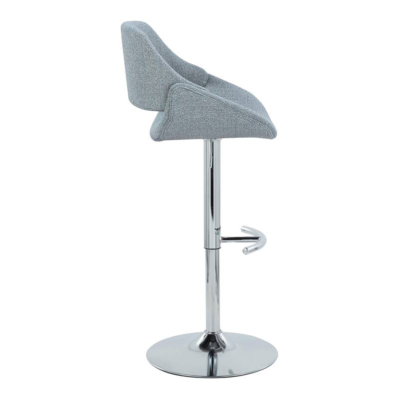 Silver Orchid Svellingen Adjustable Bar Stool with Rounded T Footrest - Set of 2
