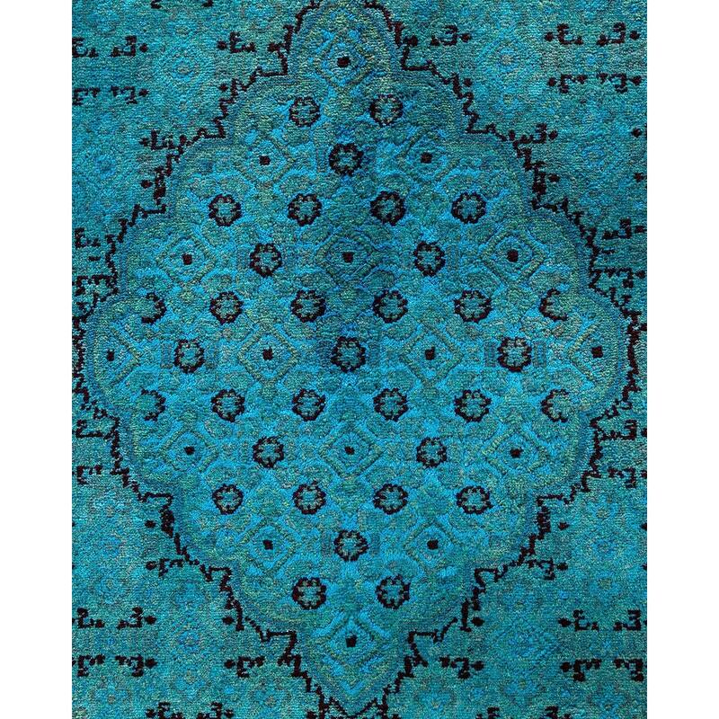 Overdyed, One-of-a-Kind Hand-Knotted Area Rug - Blue - 11' 10" x 15' 4"
