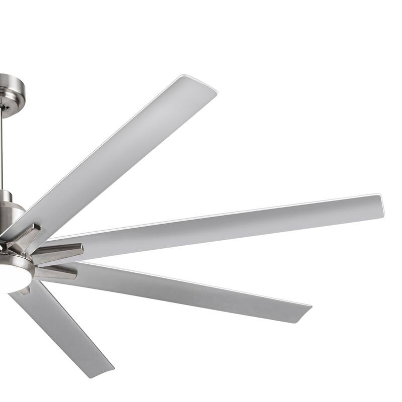 72 in. Integrated LED Indoor Brushed Nickel Smart Ceiling Fan with Remote and APP Control - 72 INCHES