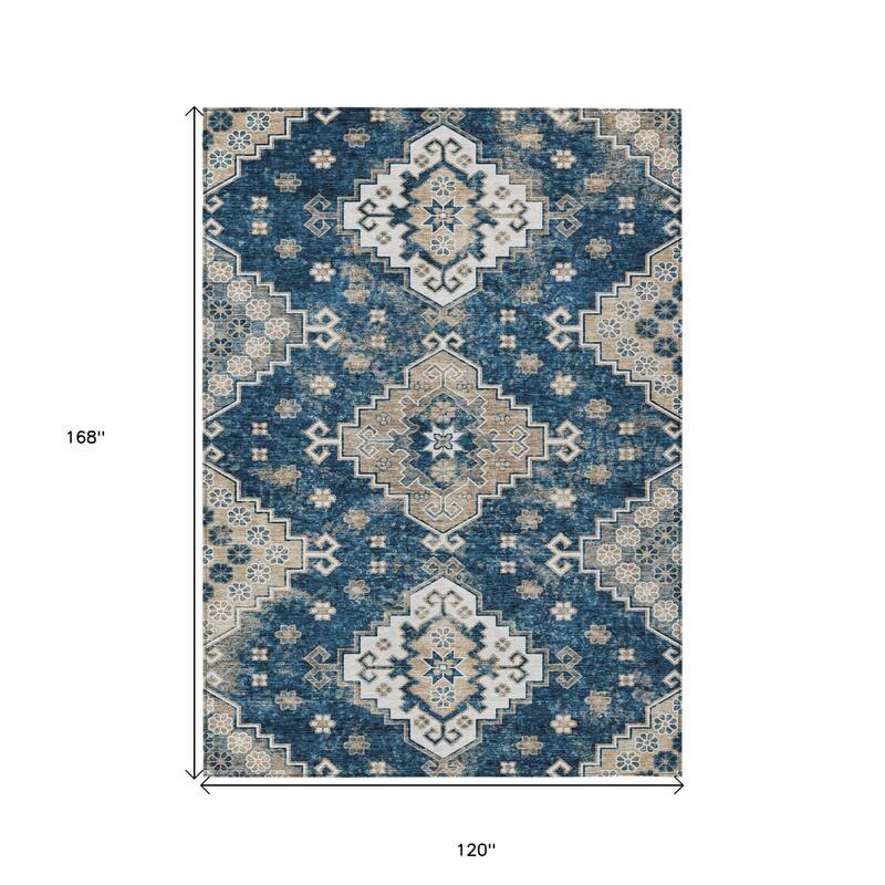 HomeRoots Medallion Traditional Rectangle Outdoor Rug