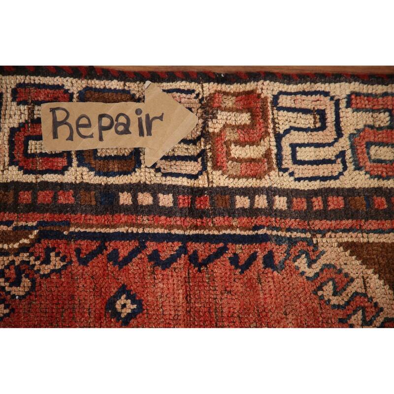 Hand Knotted Oriental 100% Wool Carpet Traditional Tribal Red Qashqai Runner Rug - 8' 7'' X 4' 3''