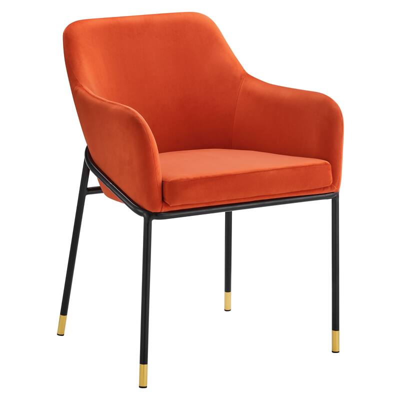 Jovi Performance Velvet Dining Armchair - Orange