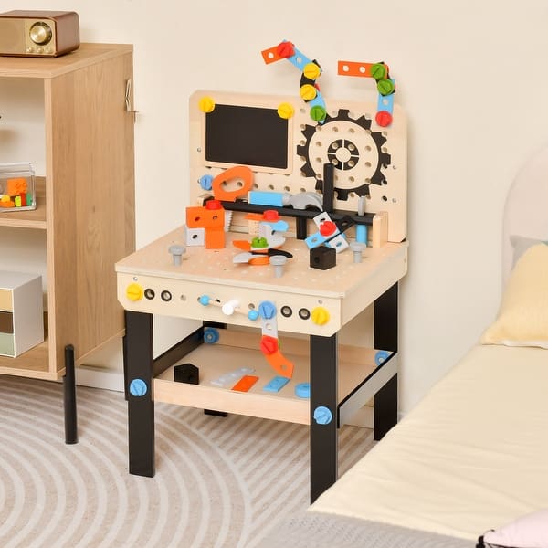 slide 2 of 17, Multi-Color Pretend Play Workbench Tools Set with 1 Bottom Storage Shelf - 18" x 14.5" x 28.5" Kids