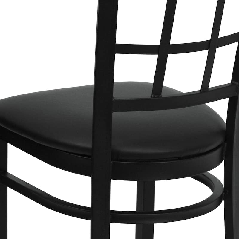 Window Back Metal Restaurant Chair - 16.75"W x 20"D x 36.5"H - 16.75"W x 20"D x 36.5"H