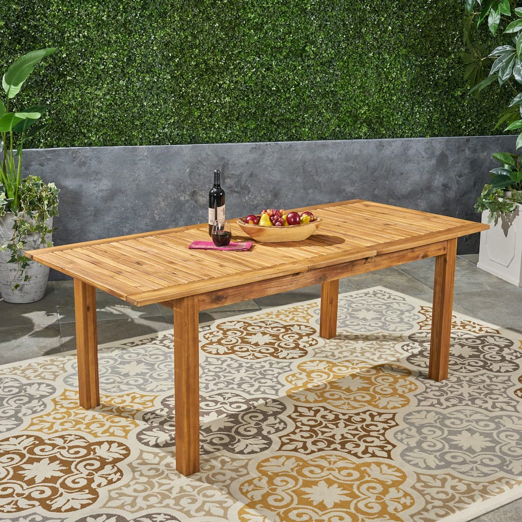 Outdoor Expandable Acacia Wood Dining Table